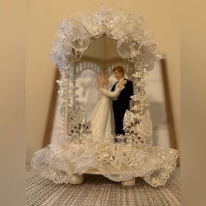Vintage 90s wedding cake topper